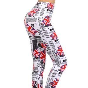 womens flag print leggings london United Kingdom England uk news pants design